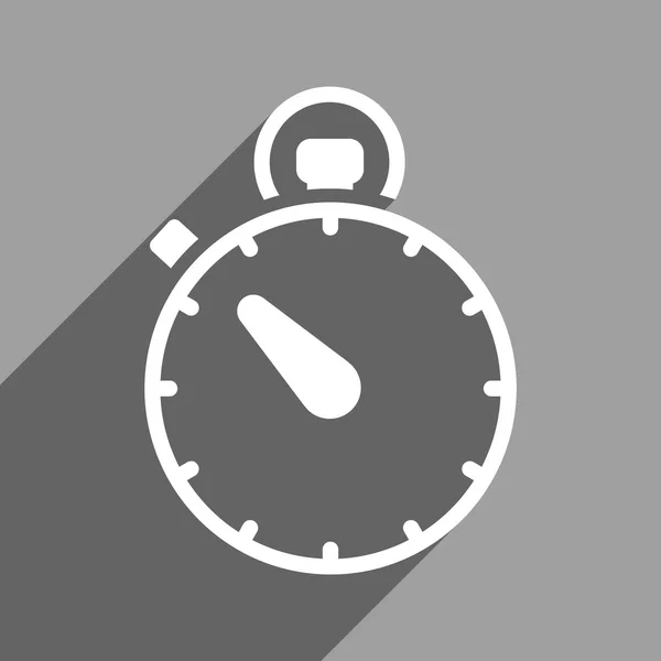 Stopwatch Flat Square Icon with Long Shadow — стоковый вектор