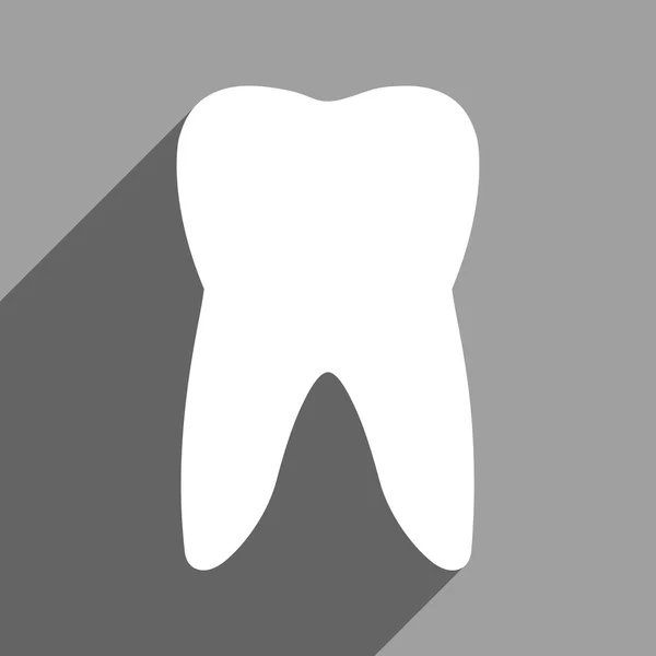 Ząb Flat Square ikona z długim cieniem — Wektor stockowy