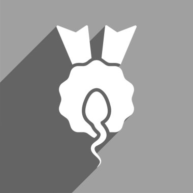 Uzun gölge ile sperm kazanan düz kare simgesi