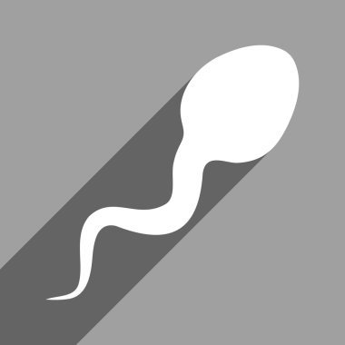 Uzun gölge ile spermatozoon düz kare simgesi
