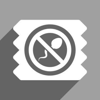 Uzun gölge ile sperm öldürücü prezervatif düz kare simgesi