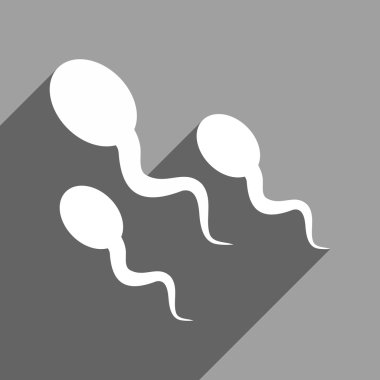 Uzun gölge ile sperm düz kare simgesi