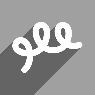 Uzun gölge ile spiral basili düz kare simgesi