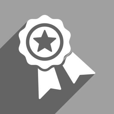 Uzun gölge ile yıldız kalite mühür düz kare simgesi