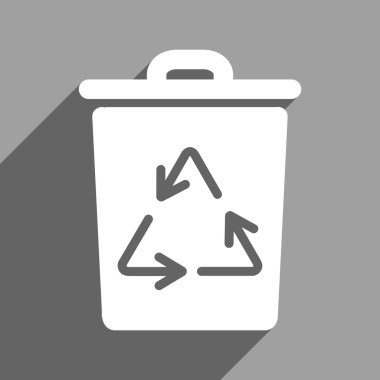 Çöp Can düz uzun gölge ile kare simgesi