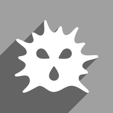 Uzun gölge ile virüs yapısı düz kare simgesi