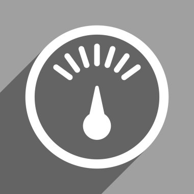 Uzun gölge ile kilo metre düz kare simgesi