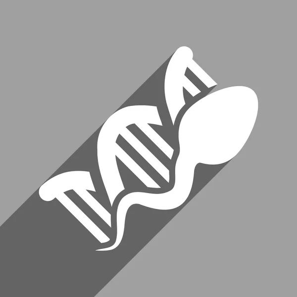 Sperm Replication Flat Square Icon with Long Shadow — Stock Photo, Image