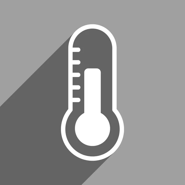 Ikona temperatury Flat Square z długim cieniem — Zdjęcie stockowe