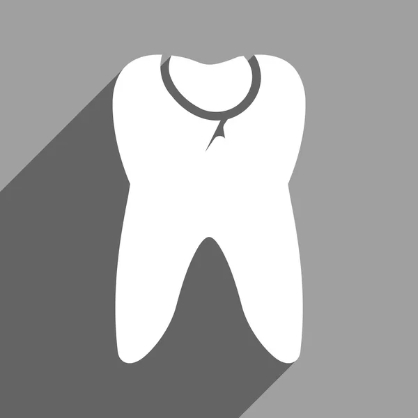 Tooth Caries Flat Square Icon with Long Shadow