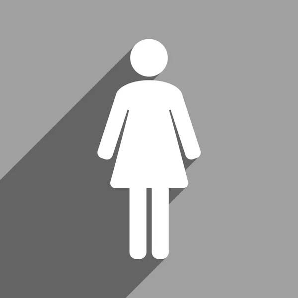 Kvinnan Wc platt fyrkantig ikon med Long Shadow — Stockfoto