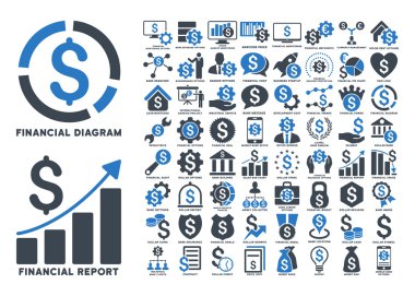 Doları düz vektör simgeler resim yazıları ile finanse etmektedir.