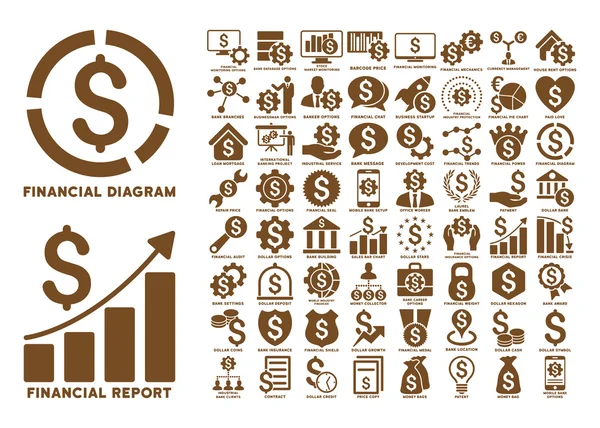 Doları düz vektör simgeler resim yazıları ile finanse etmektedir. — Stok Vektör