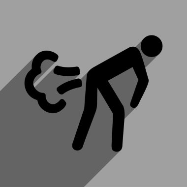 Uzun gölge ile osuruk düz kare simgesi