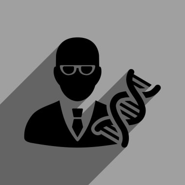 Uzun gölge ile genetik mühendisi düz kare simgesi