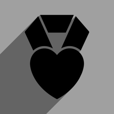 Uzun gölge ile kalp Ödülü düz kare simgesi