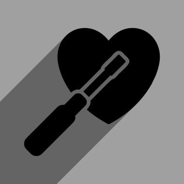 Kalp düz kare simgesi ile uzun gölge ayarlama