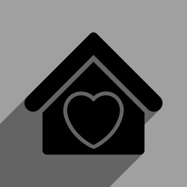 Uzun gölge ile darülaceze düz kare simgesi