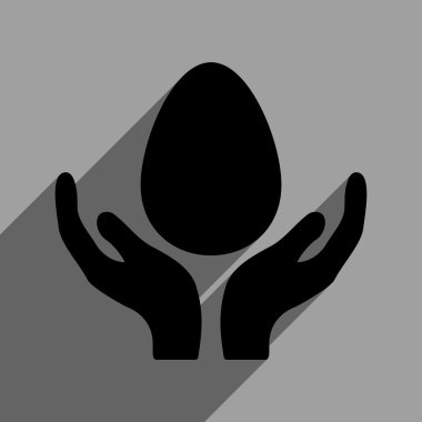 Uzun gölge ile inkübatör eller düz kare simgesi