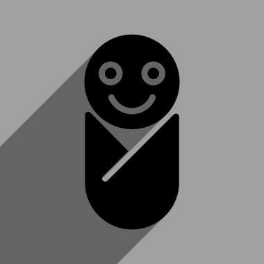 Uzun gölge ile bebek düz kare simgesi