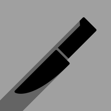 Uzun gölge ile bıçak düz kare simgesi