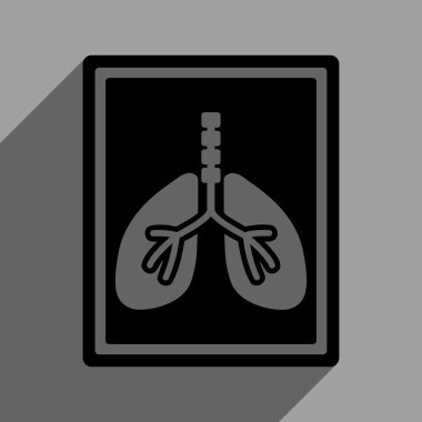 Uzun gölge ile akciğer röntgeni Fotoğraf düz kare simgesi