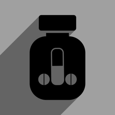 Uzun gölge ile erkek tıp düz kare simgesi