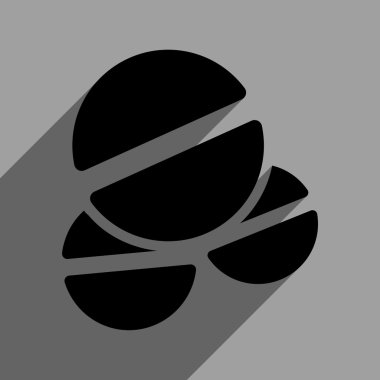 Uzun gölge ile ilaç tablet düz kare simgesi