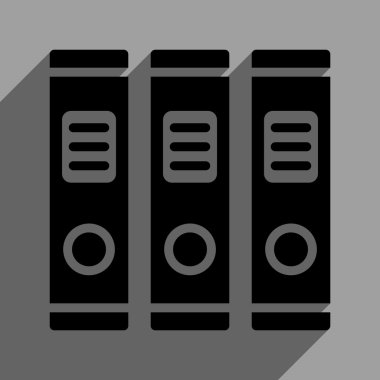 Uzun gölge ile Office kitap düz kare simgesi