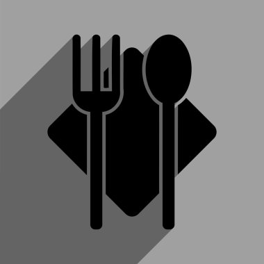 Uzun gölge ile beslenme düz kare simgesi