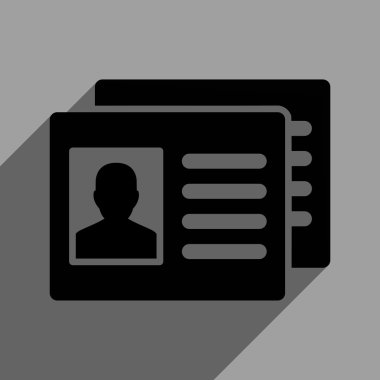 Uzun gölge ile hasta hesapları düz kare simgesi