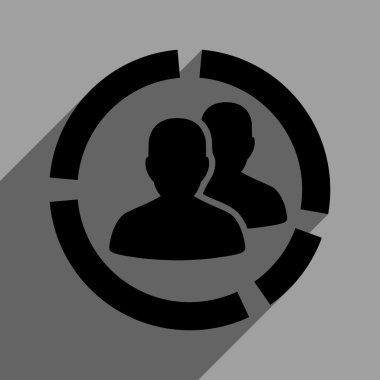 Uzun gölge ile hasta diyagramı düz kare simgesi