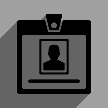 Uzun Gölge kişi rozet düz kare simgesi