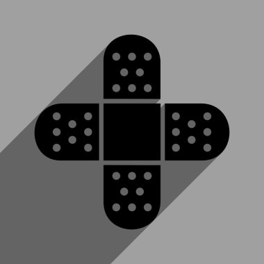 Uzun gölge ile sıva çapraz düz kare simgesi