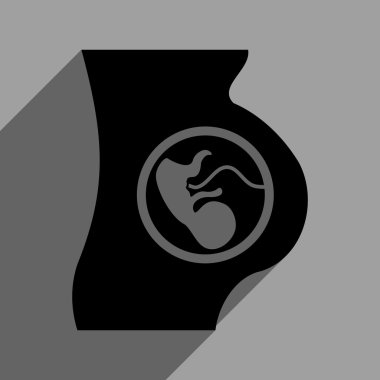 Uzun gölge ile gebelik anatomi düz kare simgesi