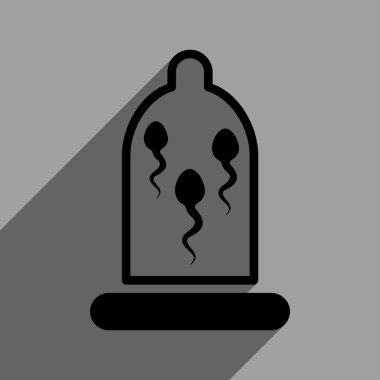 Prezervatif düz kare simgesini uzun gölge ile sperm