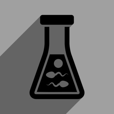 Uzun gölge ile sperm sıvı düz kare simgesi