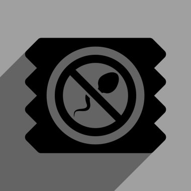 Uzun gölge ile sperm öldürücü prezervatif düz kare simgesi