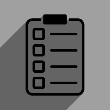 Uzun gölge ile test formu düz kare simgesi