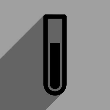 Uzun gölge ile test tüp düz kare simgesi