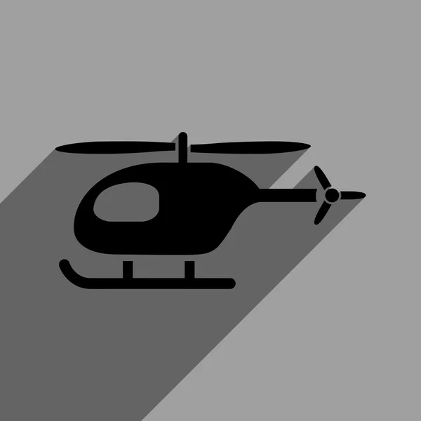 Вертолет с плоской квадратной иконой и длинной тенью — стоковый вектор