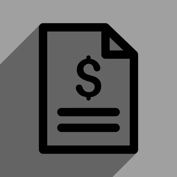 Página de factura Icono cuadrado plano con sombra larga — Vector de stock
