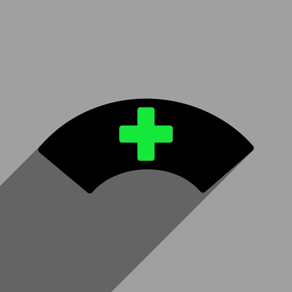 Medical Visor Flat Square Icon With Long Shadow — 스톡 벡터