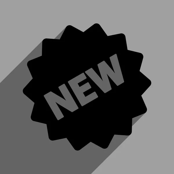 Nouvelle étiquette Icône carrée plate avec ombre longue — Image vectorielle