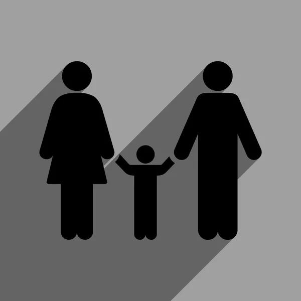 Föräldrar och barn platt Square ikon med Long Shadow — Stock vektor