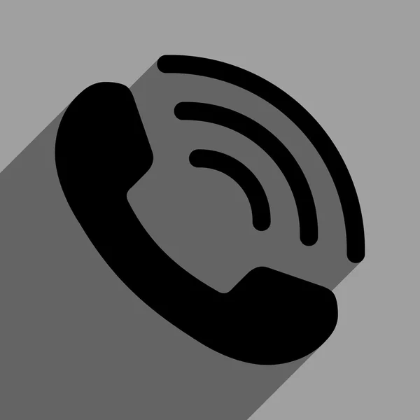 Icône carrée plate d'appel téléphonique avec l'ombre longue — Image vectorielle
