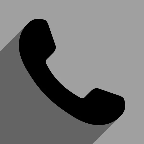 Telefonhörer flaches quadratisches Symbol mit langem Schatten — Stockvektor