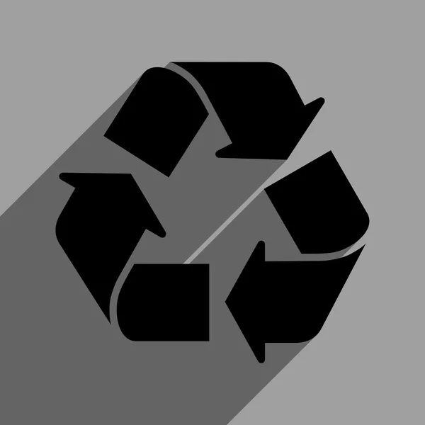 Recycler l'icône carrée plate avec l'ombre longue — Image vectorielle