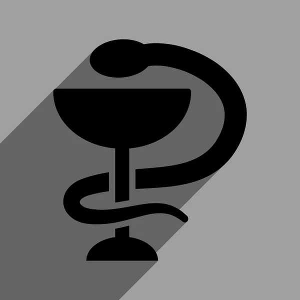 Φίδι Κύπελλο επίπεδης τετράγωνο εικονίδιο με πολύ σκιά — Διανυσματικό Αρχείο