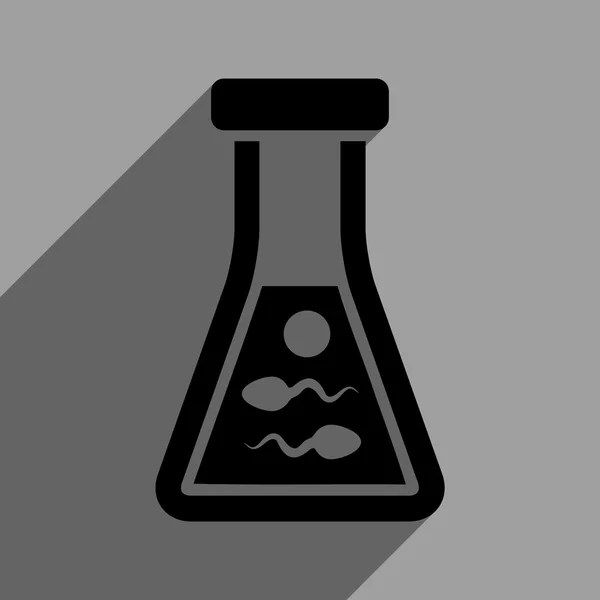 긴 그림자와 정자 액체 평면 사각형 아이콘 — 스톡 벡터